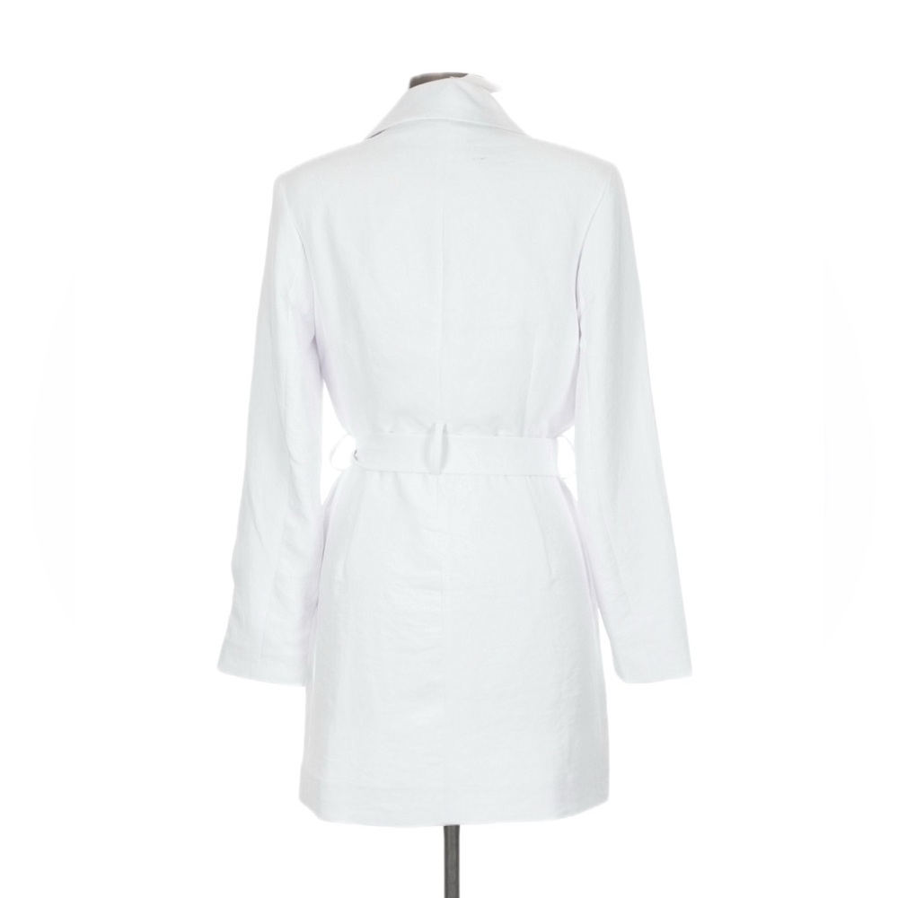 NWT Abercrombie & Fitch White Belted Trench Coat Jacket Medium - Picture 4 of 14